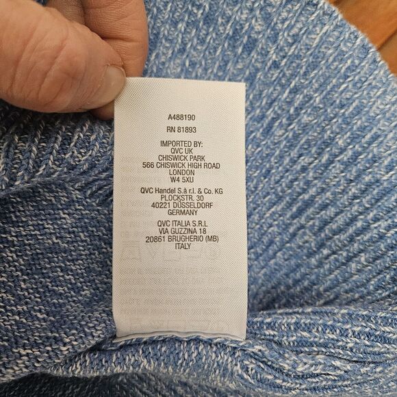 Candace Cameron Bure Cardigan Womens M Blue Cotton Sweater Classic‎ Minimalist - Picture 7 of 9